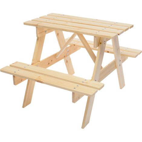 Mesa de picnic infantil - 81x60xA50 cm- para exterior o interior - TIMBELA M012-1 (1/9)