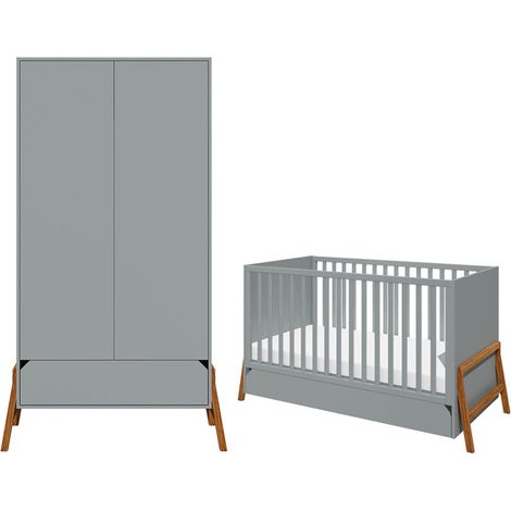 Armadio 2 ante grigio 90cm (1/5)