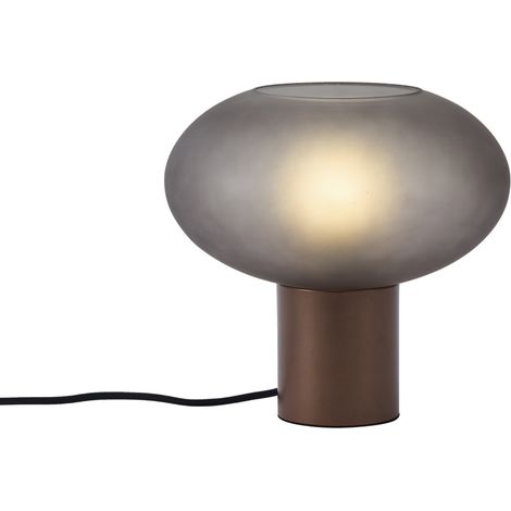 QAZQA Design-Tischleuchte Bronze mit mattgrauem Glas - Umbrella