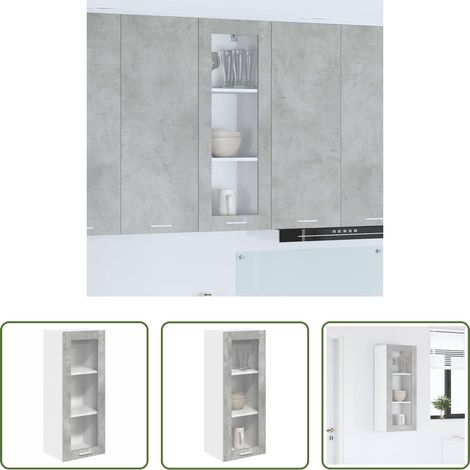 Holzwerkstoff -  Hängeschrank mit Tür Beton Grau 40 x 31 x 100 cm Holzwerkstoff (1/5)