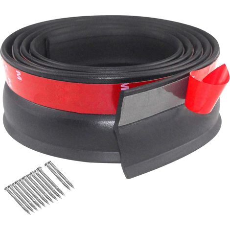 Guarnizione universale per porta da garage, guarnizione per soglia porta da garage da 3 metri, striscia di tenuta in gomma per soglia porta da garage con chiodi per impermeabilizzazione, tenuta stagna (1/5)