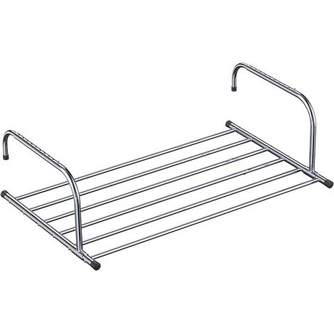 Étendoir mural/radiateur/balcon, pliable, en acier inoxydable, télescopique (longueur : 42-66 cm) (1/5)