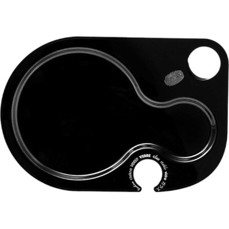 Vesta vassoio party con porta calice in plastica nera.