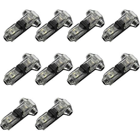Lot de 10 connecteurs en T pour câbles automobiles, mini-raccords rapides pour câblage 24-20 AWG (1/5)