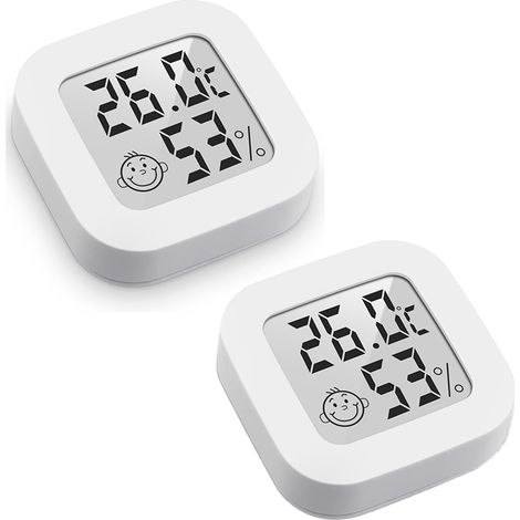 Lot de 2 mini thermohygromètres d'intérieur avec moniteur de température et d'humidité, indicateur de niveau de confort (1/5)