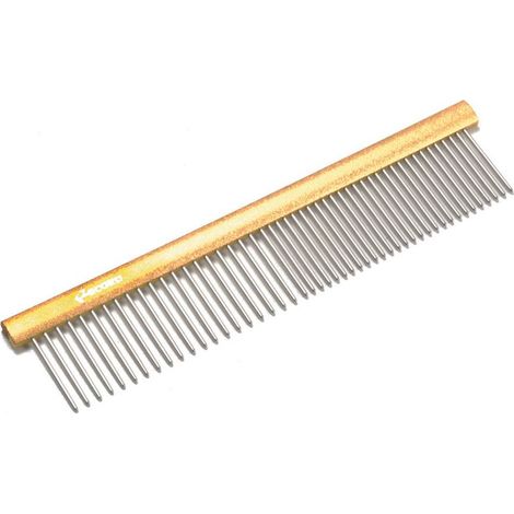 Pettine 20 x 4,5 cm: Pettine con denti conici in acciaio inox antistatico per cani e gatti