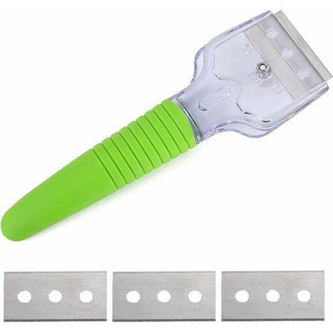 Grattoir à Lame de Rasoir, Outil de grattoir avec 4 Lames en métal,Graisse du Pare-Brise, de l'électroménager (1/5)