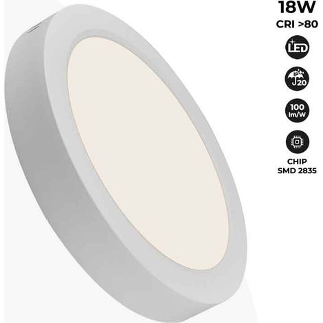 Plafonnier LED en saillie 18W Haute Efficacité - Blanc Chaud