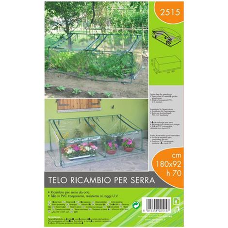 telo di ricambio verdemax per serra primizia in plastica trasparente 180x92x70 cm