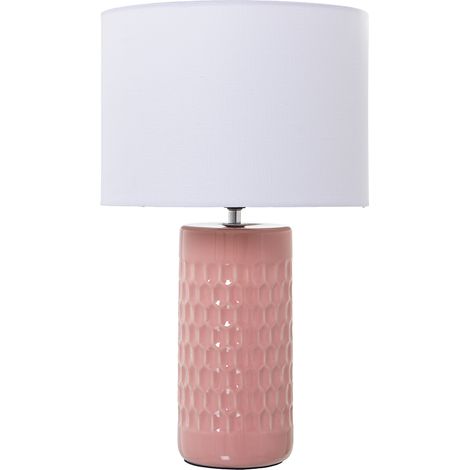Lampe de Table en Céramique Rose, 1Xe27, Max.40W °25X42 Cm, Base: °10,5X24 Cm (1/5)