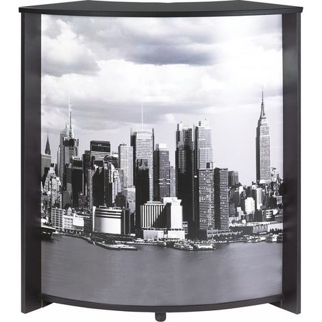 Comptoir de bar noir et imprimé Manhattan Snack 96cm (1/4)