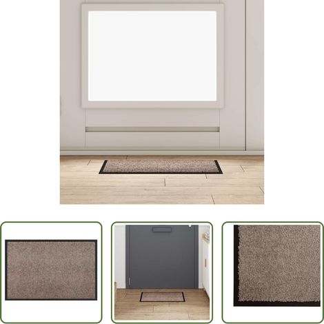 vidaXL Feuchtigkeitsabsorption - Fußmatte Beige 60 x 40 x 1,2 cm Teddystoff (1/5)