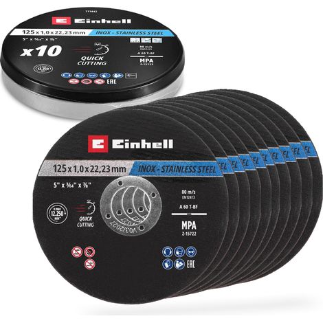 10 disques à tronçonner fins, inox, Ø 125 x 1 mm (1/5)