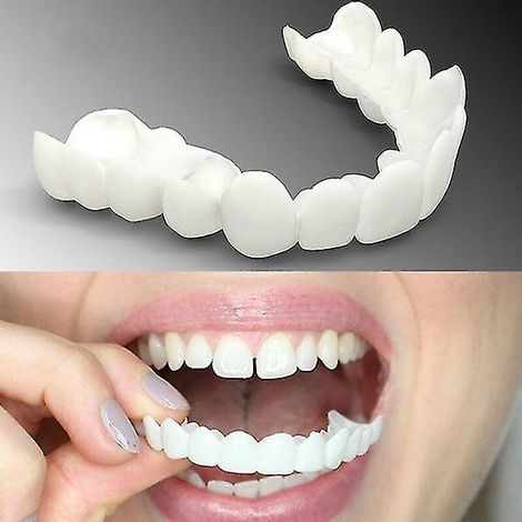 Denture Cover - Teeth Cover Pour Prothèse Supérieure - Sans Colle - Ajustement Flexible - Taille Unique - 1 Pièce