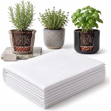 Toison filtrante pour pots de fleurs, 2 m x 1 m, découpable, en peluche, pour pots de fleurs et jardinières de balcon, non-tissé de séparation (1/5)