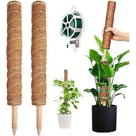 Tuteur Plante, 2 Pièces 41CM Support Plante Grimpante Coco pour Monstera Maison Jardin avec Twist 20 Meter Soutenir Les Plantes - 41cm (1/5)