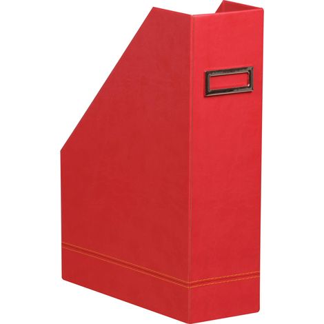 Porte-Revues Coquelicot 10 x 25 x 31 cm Piqûres Sellier Orange Extérieur Simili Cuir Organisation de Bureau (1/3)
