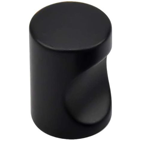 Pomo cilíndrico aluminio negro uñero 20mm armario (1/2)