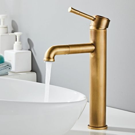 Robinet de lavabo, laiton, surélevé, monocommande, pour lavabo (1/5)