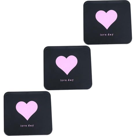 3pièces Miroir De Maquillage Portable Pliable à Set De Miroir Cosmétique Compact Forme De Cœur pour Sorties (1/5)