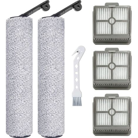 Rouleau de Brosse et Filtre HEPA pour Dreame H12 / H11 Core Aspirateur Accessoires de rechange, 2 Brosse à rouleau de rechange, 3 Filtre de rechange, 1 Brosse de nettoyage (1/5)