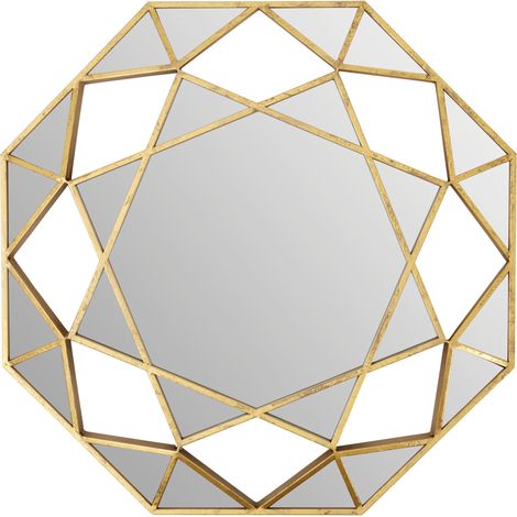 Premier Housewares Marcia Gold Octagonal Wall Mirror (1/4)