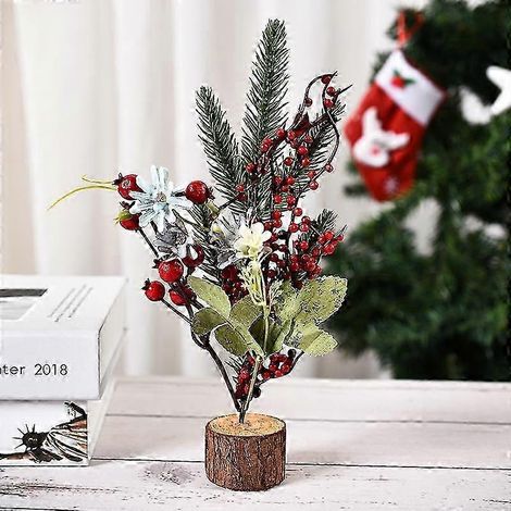 Sapin de Noël de bureau minimaliste en forme de mini-chrysanthème bleu, décorations de Noël pour la maison (1/2)