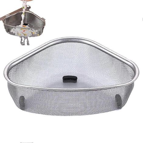 Panier égouttoir d'évier, panier égouttoir triangulaire en acier inoxydable pour évier de cuisine, panier égouttoir pour évier (1/5)