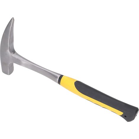 Geologenhammer aus Stahl, spitzer Kopf und Entenschnabelform, stoßdämpfender Gummigriff, stoßfestes Maurerwerkzeug, für Abbruch- und Präzisionsarbeiten. (1/5)
