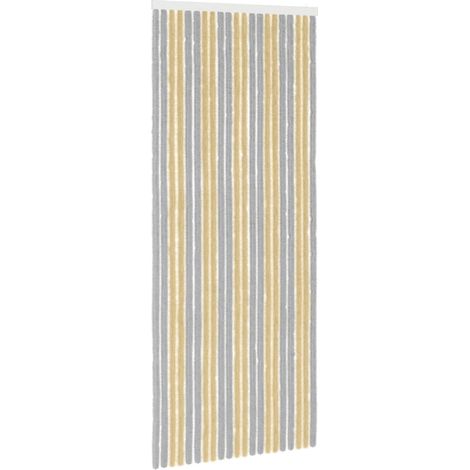 Insect Curtain Chenille Grey and Beige 90 x 220 cm 100% PP vidaXL