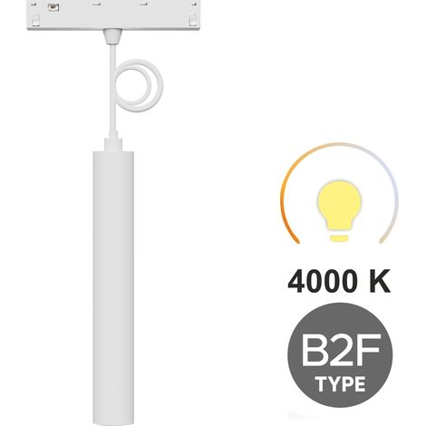 Lámpara colgante LED tubular blanca de 10 W, 3 CCT, tipo B2F para rieles magnéticos SMART TRACK, 48 V CC. (1/5)