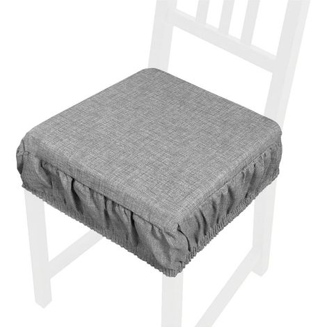 Cuscino Sedia Morbido Sfoderabile Coprisedia Cotone Lavabile Colore Pastello 100% Made In Italy - Antracite