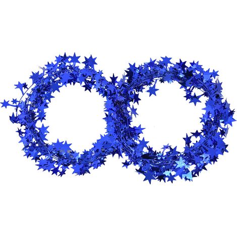 Guirlande de petites étoiles de 7,5 m pour sapin de Noël, décoration de mariage et accessoires vestimentaires (bleue) (1/5)