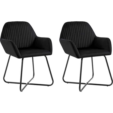 vidaXL Sillas de comedor 2 unidades terciopelo negro (1/5)