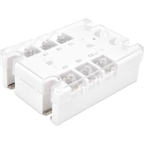 Relais statique triphasé automatique renforcé TSR-200DA-R sans radiateur, contrôle de température moteur, 3 phases AC, commutation fiable, usage industriel. (1/5)