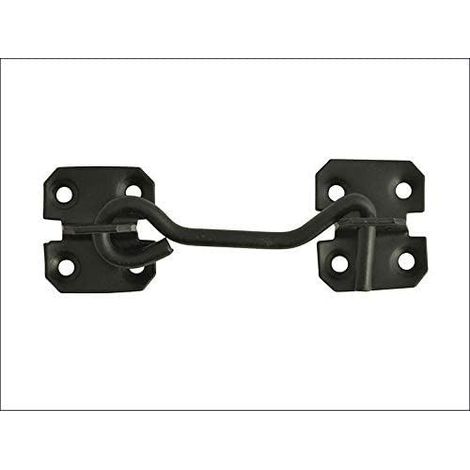 Vintage Style 4" Black Galvanised Cabin Hook and Eye Garden Gate Lock Shed Door Latch Catch with Fittings (4") (1/2)