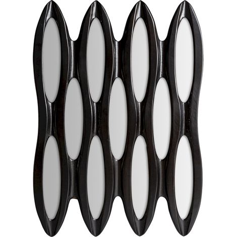 Miroir Contemporain Riley en Bois Noir - Noir élégant contemporain en bois (1/3)