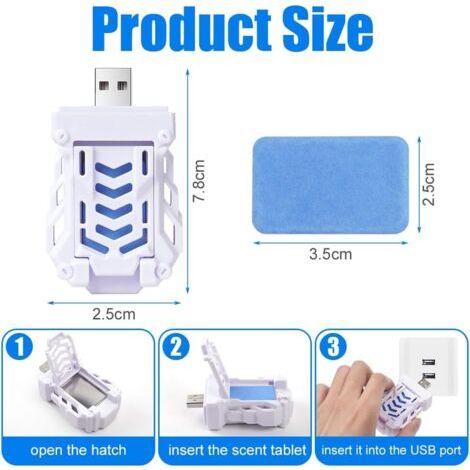 Difensore elettrico antizanzare USB, 12 spire rimpiazzabili, portatile e facile da usare (1/4)
