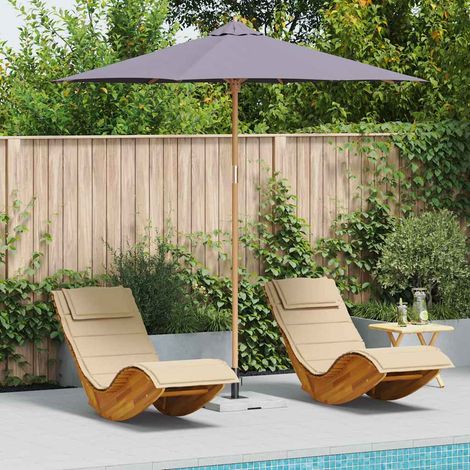 Garden Parasol Dark grey 270 x 270 x 260 cm Bamboo vidaXL