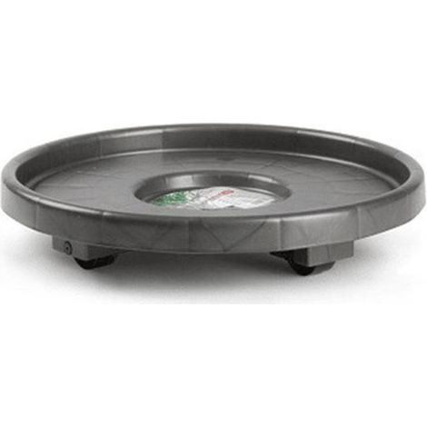 PLASTICFORTE soporte maceta ruedas antracita 34 cm , Soporte macetas con ruedas antracitaIdeal para transportar macetas por su patio o jardínApto para exteriores e interior