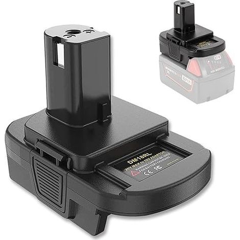 Akkuadapter für Roybi 18V, kompatibel mit Dewalt 20V und Milwaukee 18V Lithium-Ionen-Akkus, mit USB-Anschluss