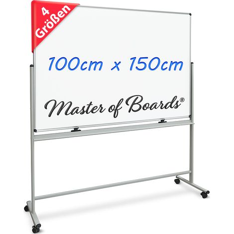 Whiteboard Stanford Lackiert Mobil & drehbar 100 x 150 cm