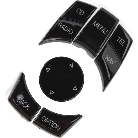 Kit de Protection Multimédia pour Console Centrale, Boutons et Molette Antidérapant et Antichoc, Finition Noir Laqué, Compatible Série 1 3 5, Remplacement Élégant (1/5)