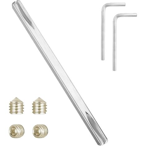 Tige Poignée Carrée 8 mm en Fer Zingué – Broche Carrée 8 x 8 x 120 mm avec Vis M6 et Clé Hexagonale pour Installation Facile – Idéale pour Portes Extérieures et Intérieures – Résistante à la Corr (1/5)