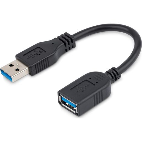 Rallonge USB 5Gbps de 15,2cm - USB-A M/F - Noir (USB3EXT6INBK) (1/5)