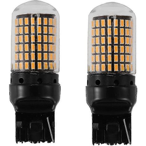 2 ampoules LED T20 W21W 144 SMD 7440 Canbus ultra-lumineuses et sans erreur pour feux de recul, feux arrière et clignotants. (1/5)