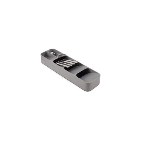 Organisateur de couverts 5 compartiments compact – Pieds antidérapants – Convient tiroirs ≥ 8 cm – Gris (1/5)
