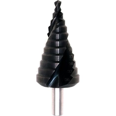 Fraise étagée hélicoidale HSS (pour acier/metal) M2 Tialn 6A 30 mm