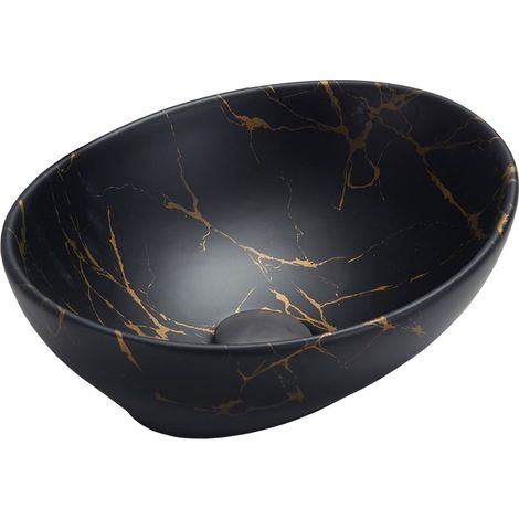 Mexen Elza lavabo sobre encimera 40 x 33 cm, piedra negra - 21014098 (1/2)