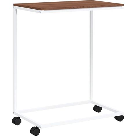 Maison Exclusive - Beistelltisch mit Rollen Weiß 55x35x70 cm Holz (1/5)